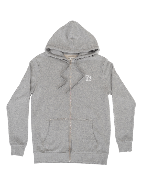 Dapper Boi Shirts Grey Melange Zip Hoodie