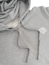 Dapper Boi Shirts Grey Melange Zip Hoodie