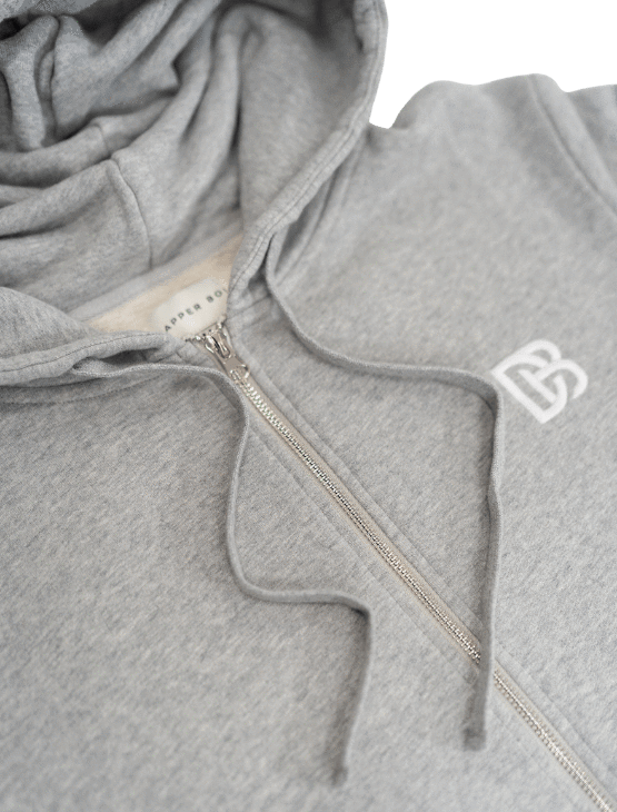 Dapper Boi Shirts Grey Melange Zip Hoodie