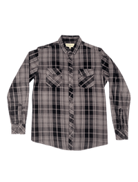 Dapper Boi Shirts Grey Plaid Flannel Button-Up