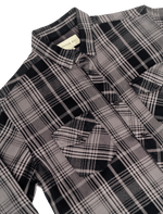 Dapper Boi Shirts Grey Plaid Flannel Button-Up