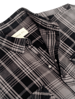 Dapper Boi Shirts Grey Plaid Flannel Button-Up