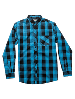 Dapper Boi Shirts Poplin Blue-Black Plaid Long Sleeve Button-Up