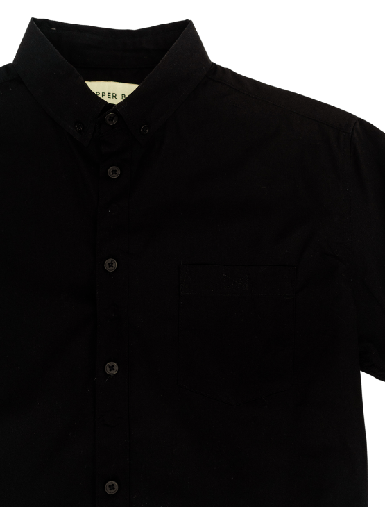 Black Poplin Long Sleeve Button Up Long Sleeve Button up Shirts