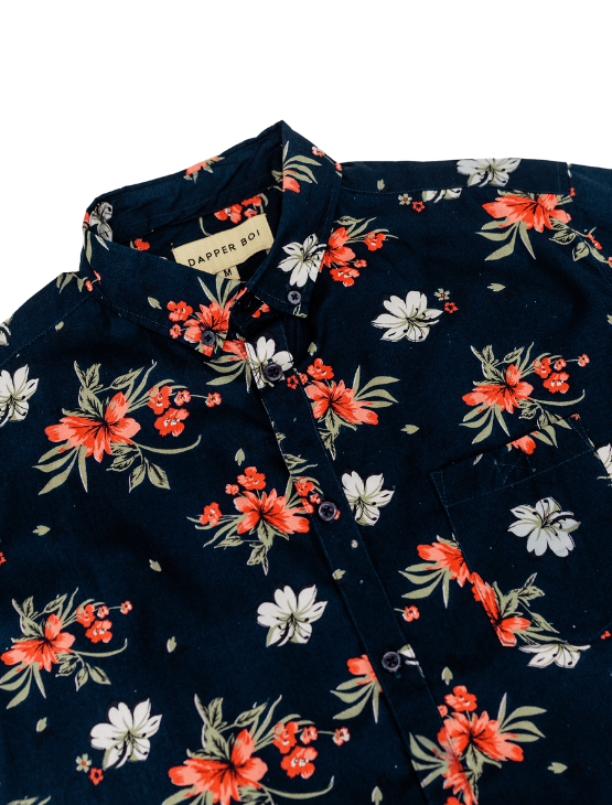 Dapper Boi Shirts PRE-ORDER CAMPAIGN: Blue Bloom Poplin Long Sleeve Button-Up