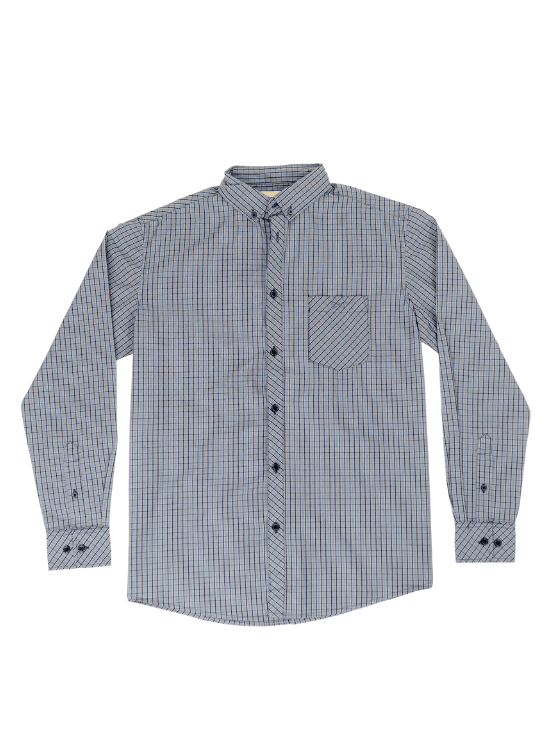 Dapper Boi Shirts PRE-ORDER CAMPAIGN: Blue Grid Poplin Long Sleeve Button-Up