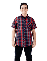 Dapper Boi Shirts Red & Blue Plaid Short Sleeve Button-Up