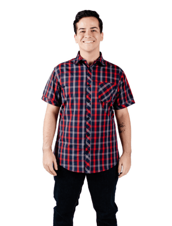 Dapper Boi Shirts Red & Blue Plaid Short Sleeve Button-Up