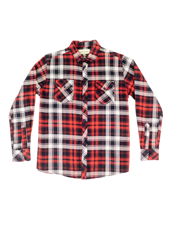 Dapper Boi Shirts Red Plaid Flannel Button-Up