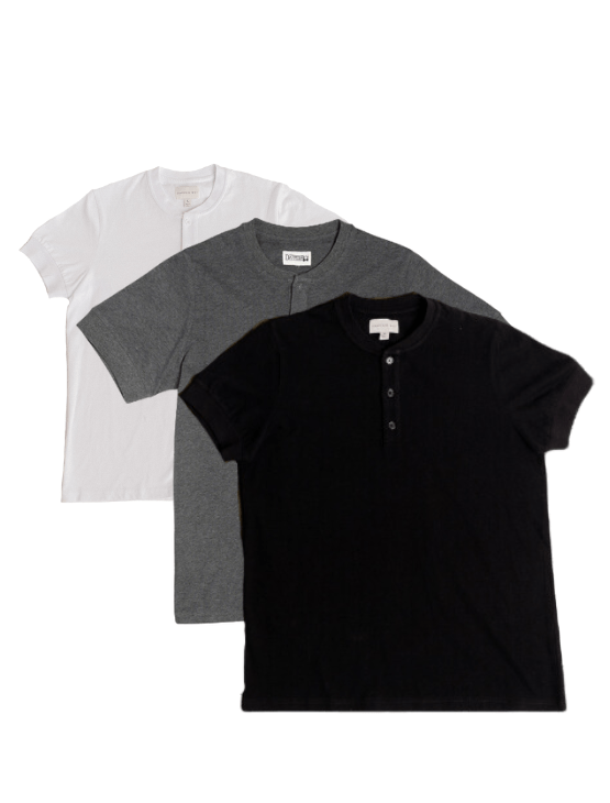 Dapper Boi Shirts Short Sleeve Henley 3-Pack
