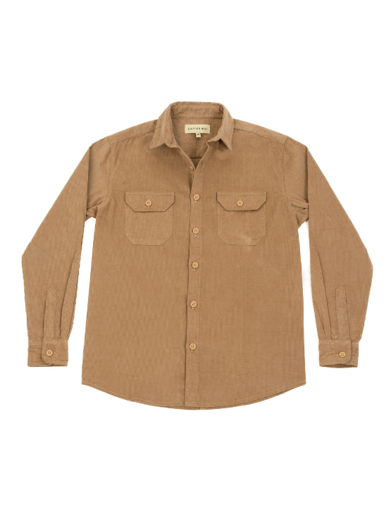 Dapper Boi Shirts Tan Corduroy Shacket