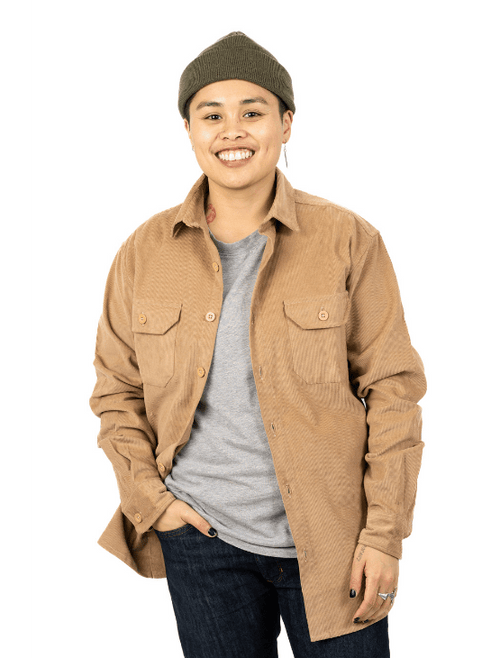 Dapper Boi Shirts Tan Corduroy Shacket