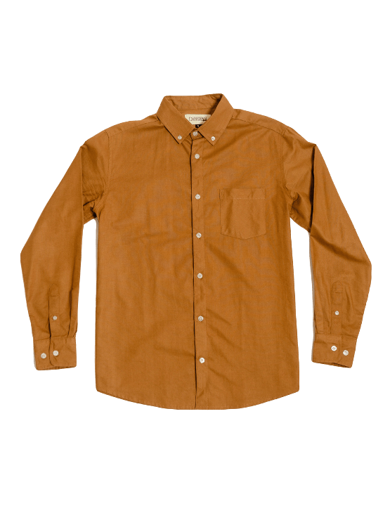 Tan Oxford Stretch Button Down Shirt