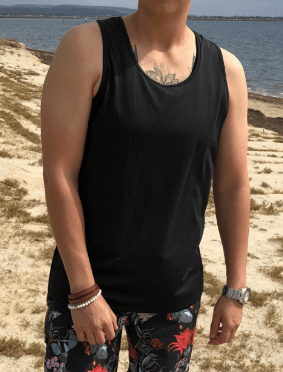Dapper Boi Swim Black Swim-Sport Tank (without Swim Bra)