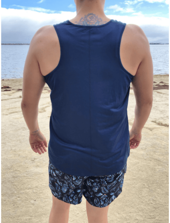 Dapper Boi Swim Navy Swim-Sport Tank (without Swim Bra)