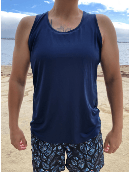 Dapper Boi Swim Navy Swim-Sport Tank (without Swim Bra)